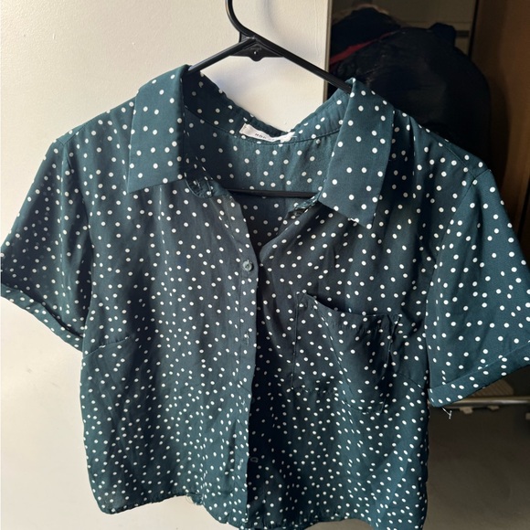 Mod Ref Navy Polka Dot Blouse - Picture 1 of 3